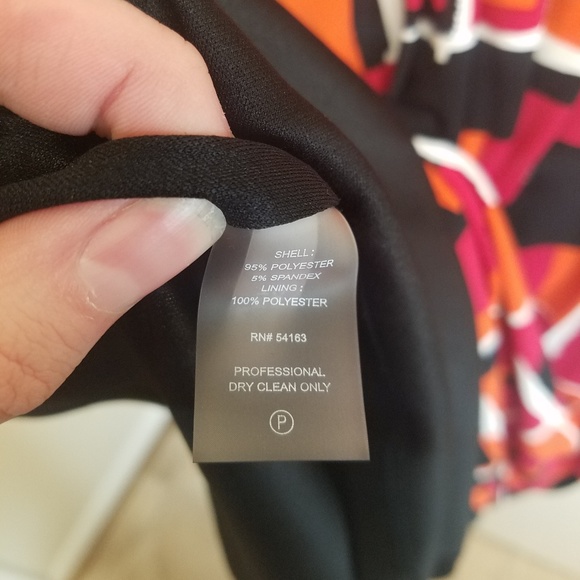 Calvin Klein pink and orange pattern stretch dress - Picture 4 of 4